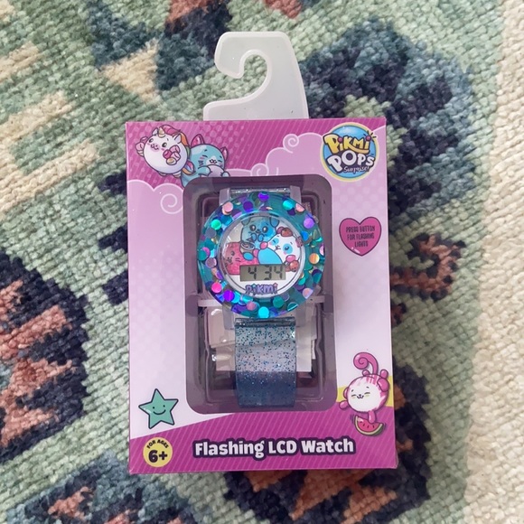 Pikmi Pop flashing light watch lcd light glitter strap brand new in box! 6+ - Picture 4 of 16